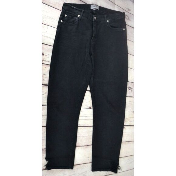AGOLDE Women's Toni Mid Rise Straight Jeans SIZE 28 Black - Picture 6 of 8